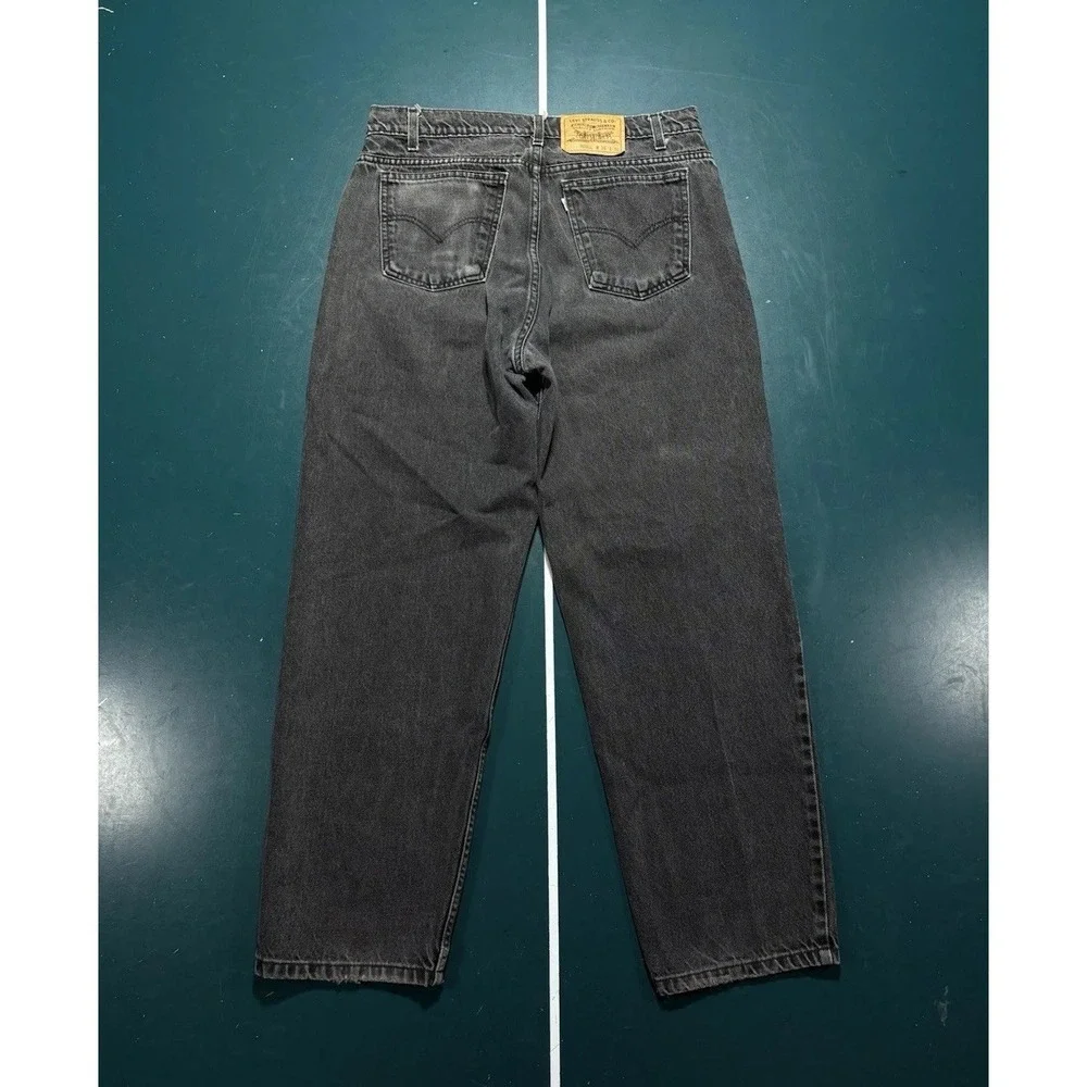 Vintage Levis 553 Jeans Men 34x29 Faded Black Relaxed Fit Straight Leg Denim 90s